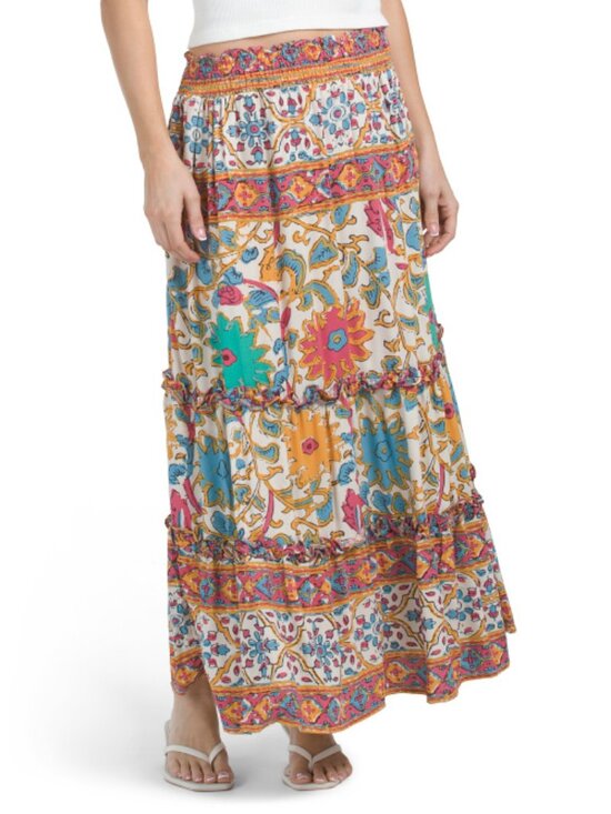 Rachel Zoe Dresses & Skirts - NWT Rachel Zoe Floral Multi color Ruffle Crop Top and Midi Tiered Skirt SET